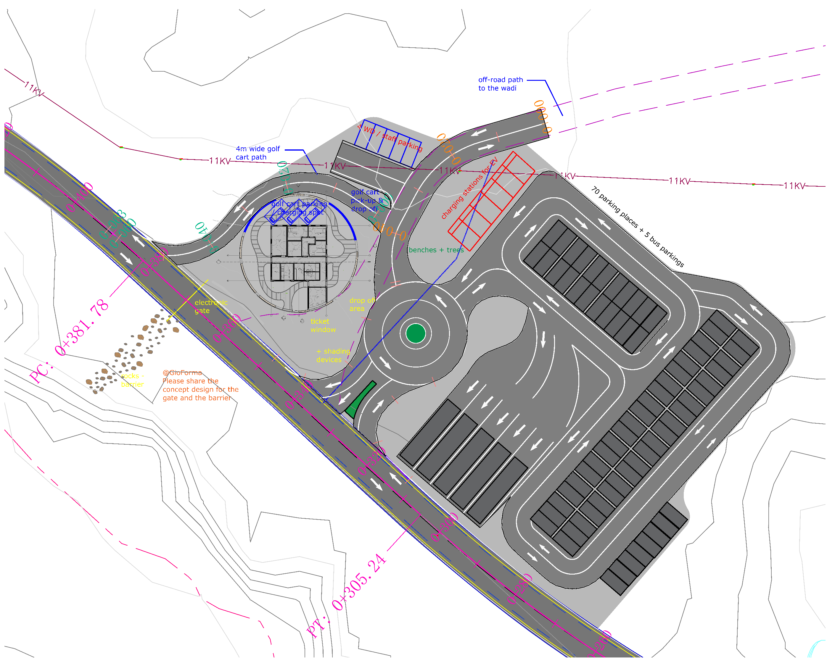 Road Design of Wadi Dawkah Visitor Experience Center visual 1